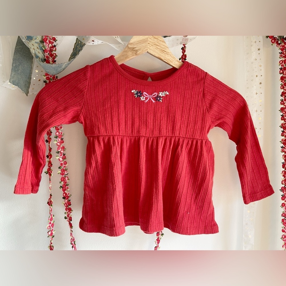 Garanimals Red Long Sleeve Kids Tee‎ with Embroidery